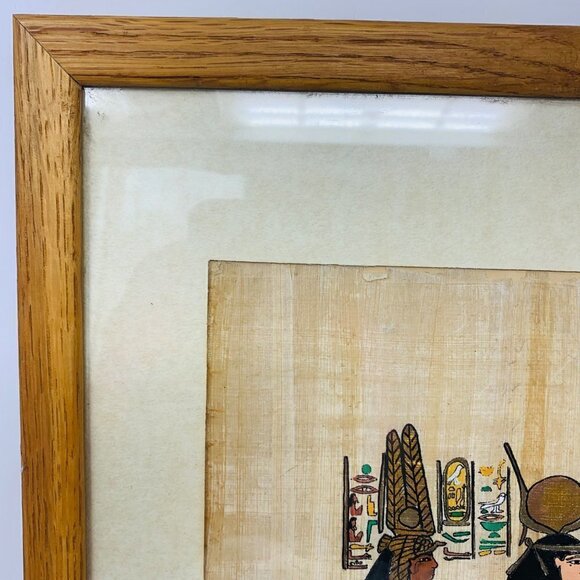The Papyrus Egyptian Goddess Hand Painted Hand Made Art Gold Black Metallic Gold - Picture 4 of 11